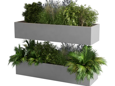 现代花坛花草植物盆景盆栽3d模型 现代花坛花草植物盆景盆栽