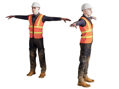 现代工人 男人 人物3d模型 现代工人 男人 人物