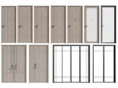 新中式木门 平开门 玻璃门 推拉门