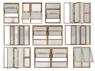 现代折叠平开窗户