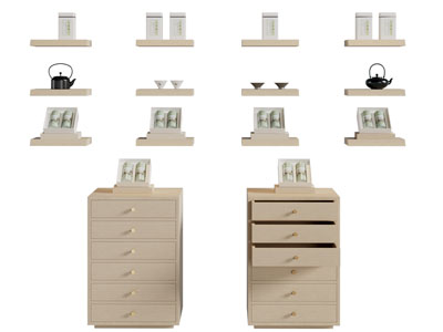 现代玄关柜 斗柜 茶具杯子3d模型 现代玄关柜 斗柜 茶具杯子