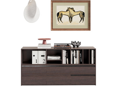 现代中古风矮柜 书柜