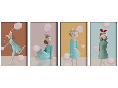 现代装饰挂画3d模型 现代装饰挂画