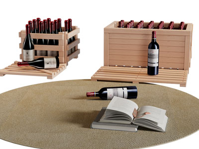 现代红酒箱 木头箱子3d模型 现代红酒箱 木头箱子