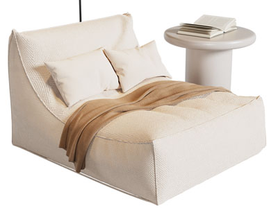 现代奶油风懒人沙发 边几