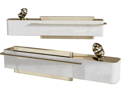 现代轻奢前台接待台3d模型 现代轻奢前台接待台