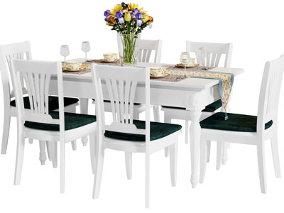 美式长方形餐桌椅组合3d模型 美式长方形餐桌椅组合