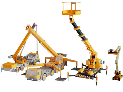 现代起重器 吊车 工地工程车