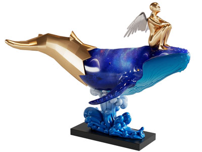 现代鲸鱼天使雕塑雕刻 摆件组合3d模型 现代鲸鱼天使雕塑雕刻 摆件组合