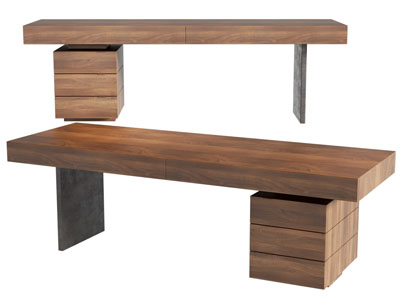 现代长方形书桌3d模型 现代长方形书桌