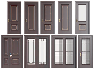 现代木门 平开门 玻璃推拉门 密码子母入户门 防盗门