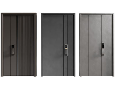 现代密码锁防盗门 入户门 子母平开门