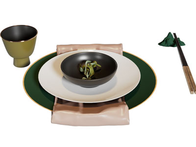 新中式陶瓷碗碟筷子杯子 餐具组合