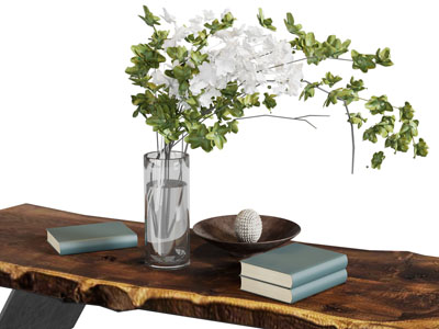 现代花瓶花卉 书本 摆件组合3d模型 现代花瓶花卉 书本 摆件组合