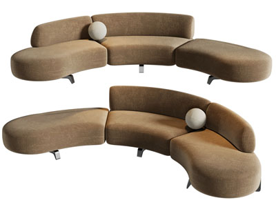 现代弧形异形沙发