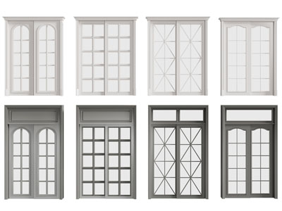 美式实木边框玻璃推拉门