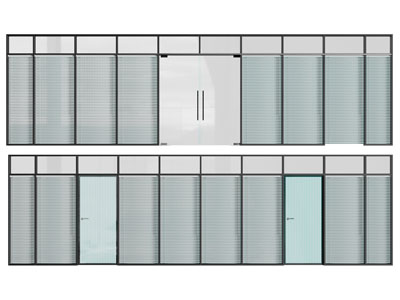 现代办公玻璃隔断 大门