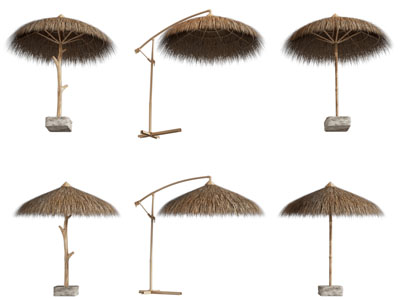 现代遮阳棚 茅草棚子 凉亭