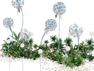 现代花草蒲公英美陈3d模型 现代花草蒲公英美陈