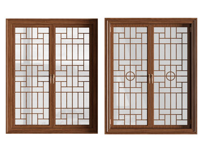 新中式实木边框平开窗户
