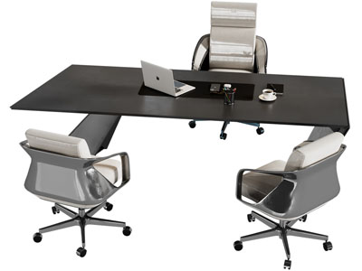 现代老板台 老板桌椅组合3d模型 现代老板台 老板桌椅组合