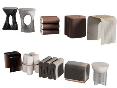 现代圆形 方形凳子