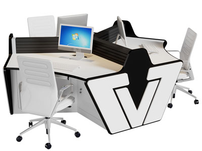 现代办公桌椅组合3d模型 现代办公桌椅组合