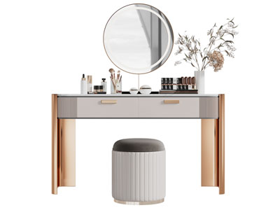 现代轻奢化妆 梳妆台3d模型 现代轻奢化妆 梳妆台
