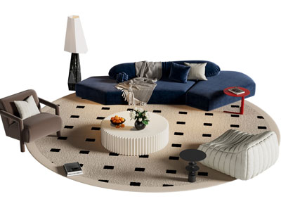 现代异形沙发 休闲椅子和茶几组合