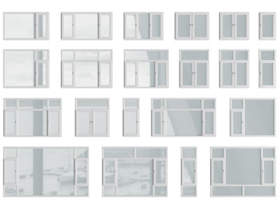 现代玻璃平开窗户