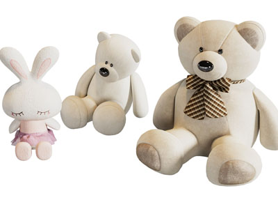 现代儿童玩偶玩具 摆件组合3d模型 现代儿童玩偶玩具 摆件组合