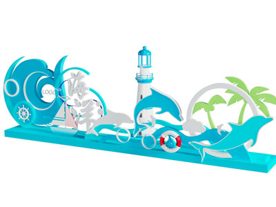 现代海洋主题美陈 海豚 灯塔 网红打卡拍照点3d模型 现代海洋主题美陈 海豚 灯塔 网红打卡拍照点