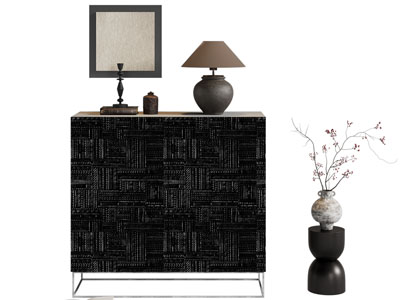 侘寂风玄关柜 边柜3d模型 侘寂风玄关柜 边柜