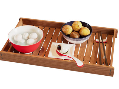 现代托盘汤圆 食物食品