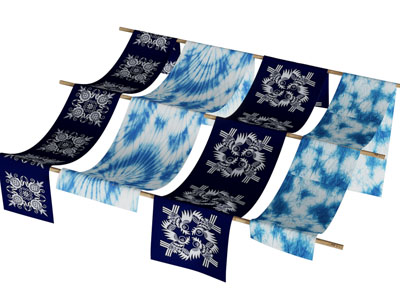 现代扎染布料帷幔吊顶