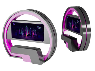 现代圆形创意展览展示柜