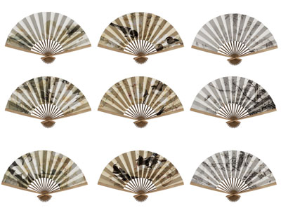 新中式折扇 墙饰3d模型 新中式折扇 墙饰