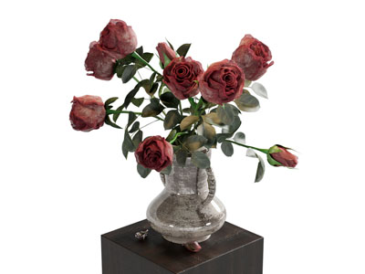 现代花瓶花卉3d模型 现代花瓶花卉