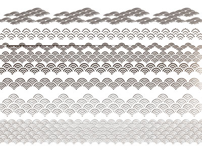 新中式抽象海浪水纹 剪影 剪纸 墙贴 墙饰