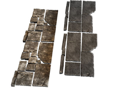 新中式铺石路 青石板路 道路