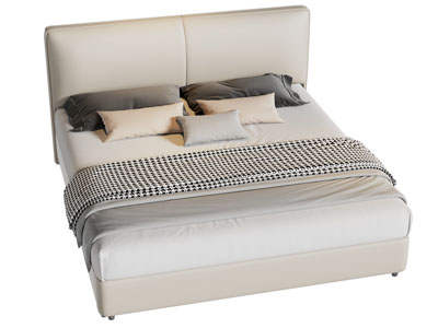 现代布艺双人床