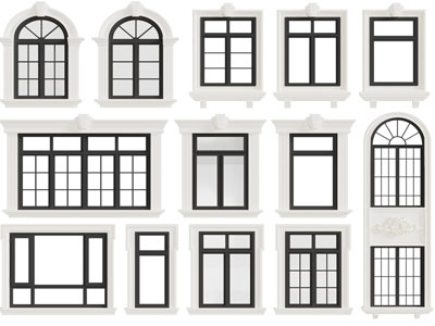 欧式玻璃平开窗户 拱形窗户