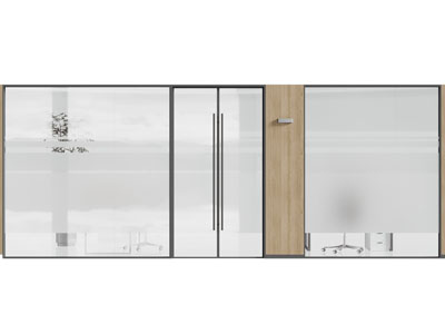 现代办公玻璃隔断 大门