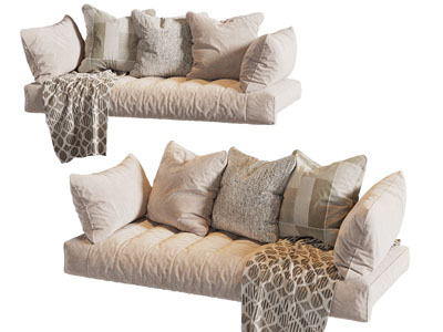 现代布艺多人沙发3d模型 现代布艺多人沙发