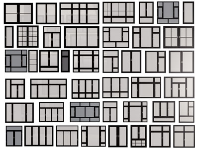 现代玻璃平开窗户