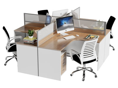 现代办公桌椅组合3d模型 现代办公桌椅组合