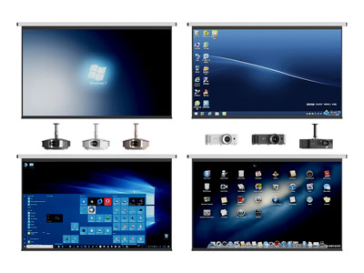 现代投影仪 投影幕布3d模型 现代投影仪 投影幕布