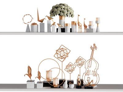 现代饰品 花瓶花卉摆件组合