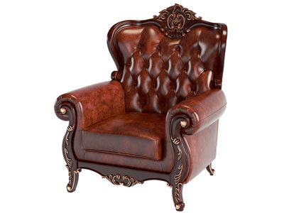 欧式雕花装饰的单人沙发