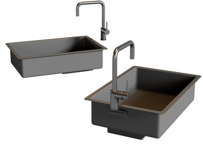 现代洗菜盆 水龙头